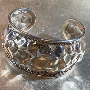 Designer Michael Dawkins Solid 925 Sterling Silver “Petals” Cuff Bracelet